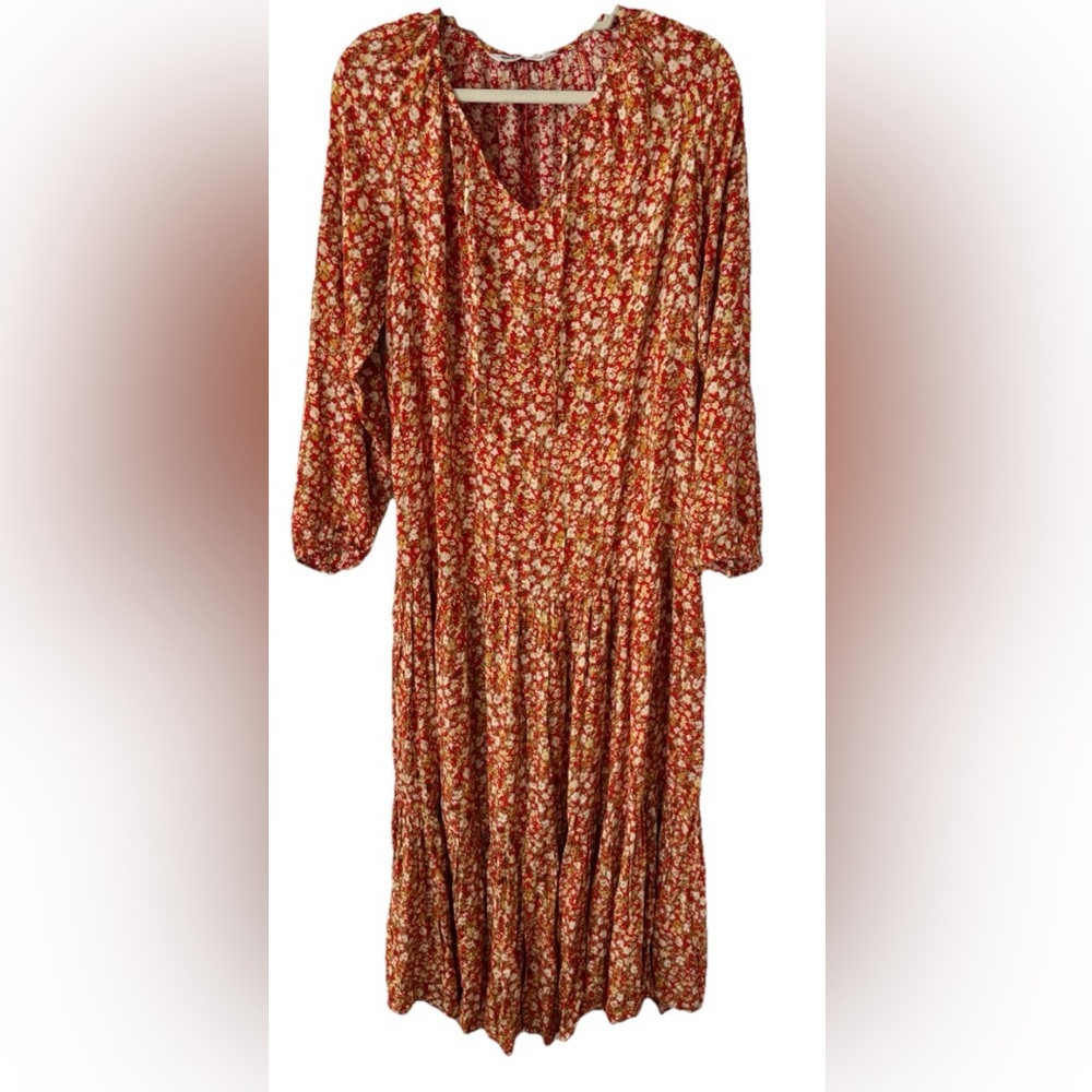 Sonoma Red and Yellow Floral prairie dress
